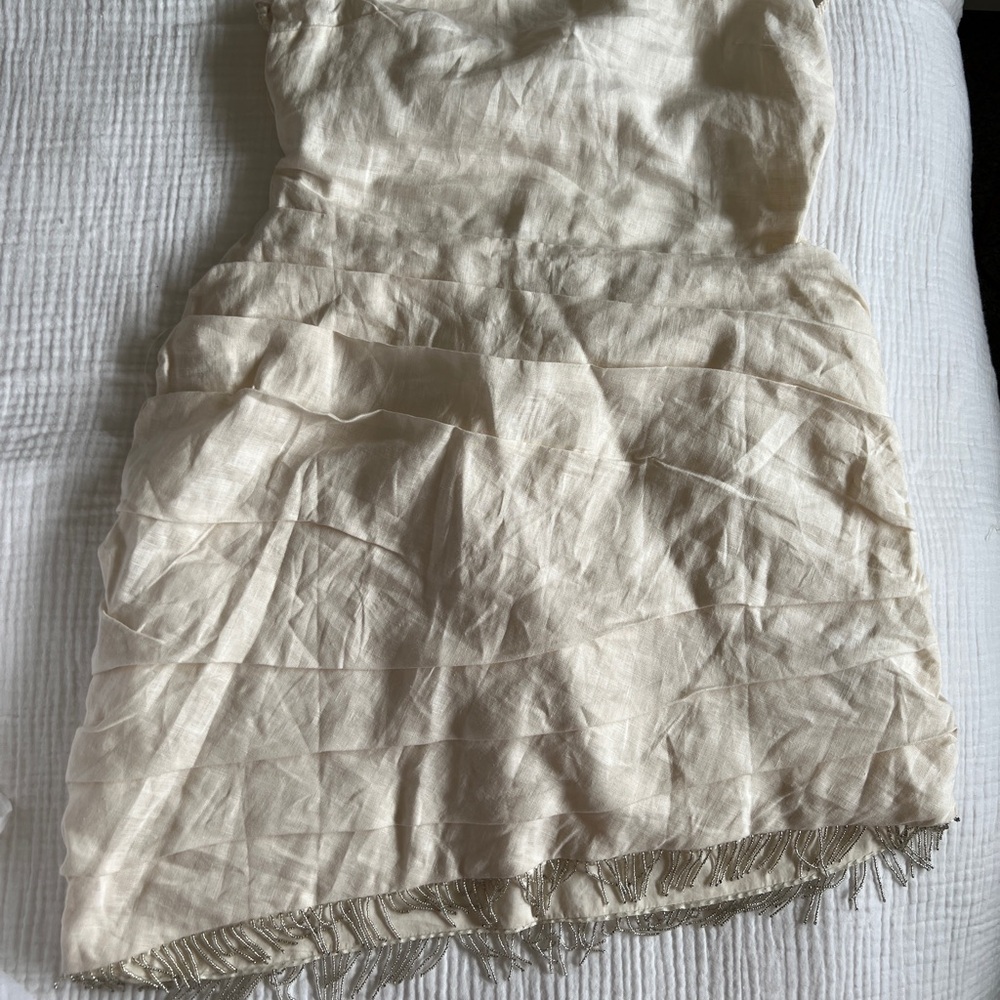 100% linen dress open back H&M